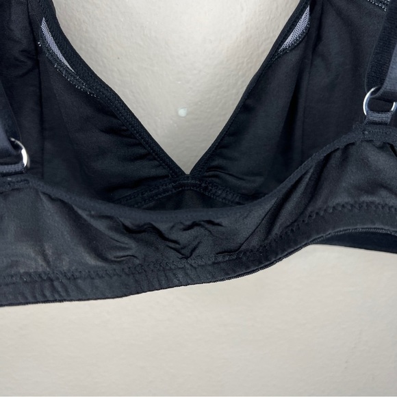 LARGE UNDERELLA BY ELLA MOSS BLACK BRALETTE IVORY MESH PANEL ACCENT STRETCH - Picture 4 of 9